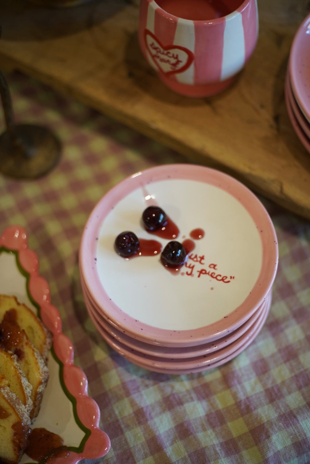 Hand-painted “Just a Tiny Piece” Tiny Plates, Set of 4