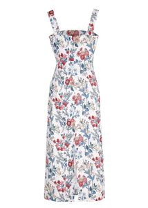 Long Slip Dress in Antique Floral