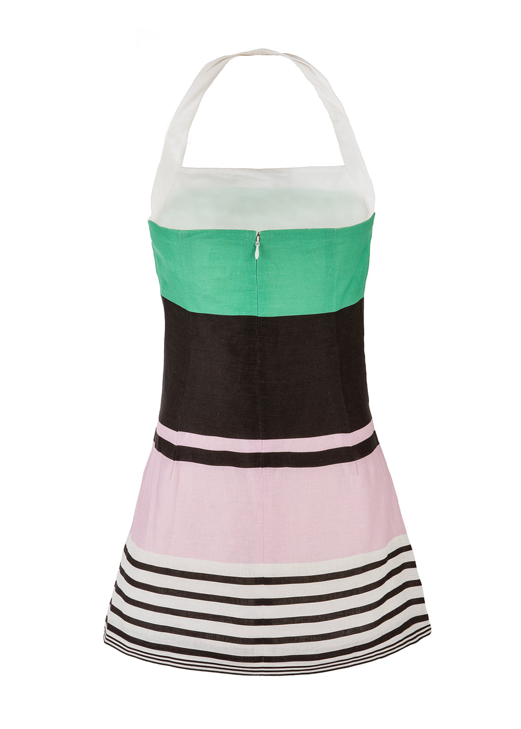 Maya Mini Halter Dress in Tango Stripe
