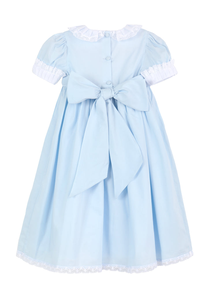 Blue Heirloom dress for girls, classic Girls dresses | Over The Moon Blue Heirloom dress for girls, classic Girls dresses | Over The Moon