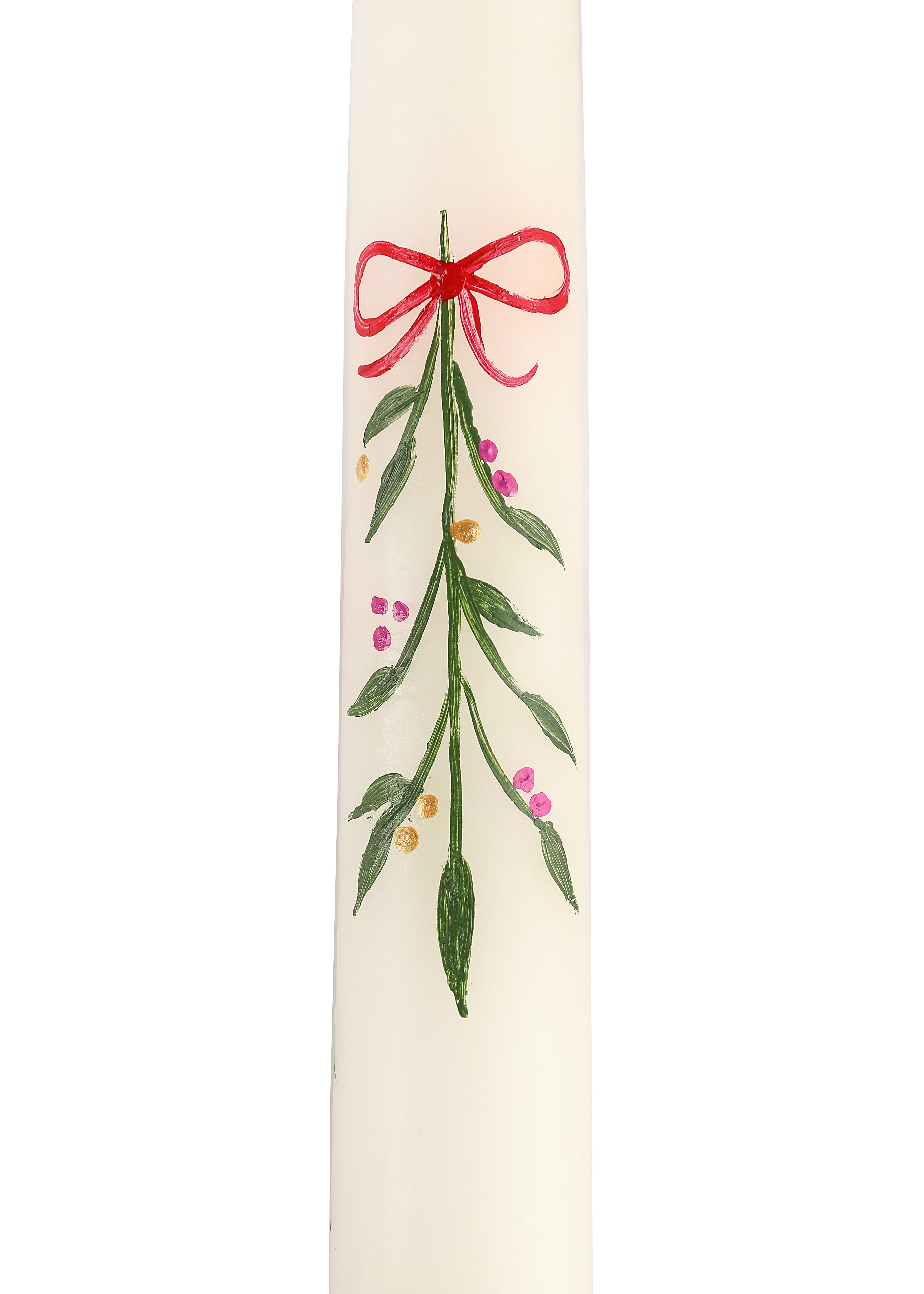 Berry Kissed Mistletoe Taper Candles, Set of 2