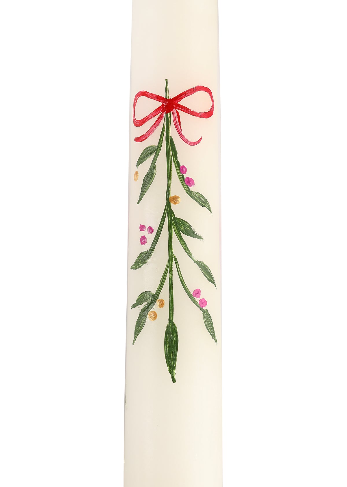 Berry Kissed Mistletoe Taper Candles, Set of 2