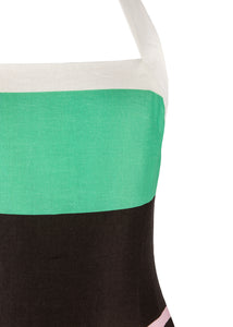 Maya Mini Halter Dress in Tango Stripe