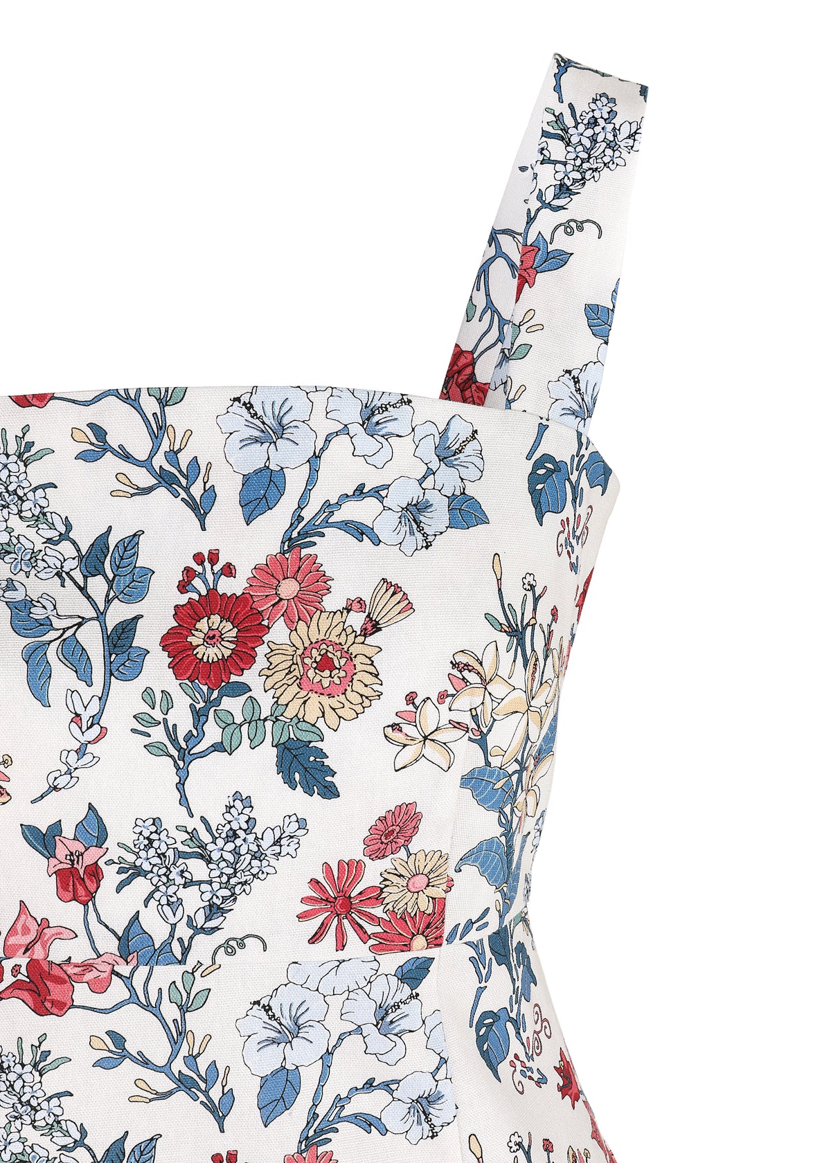 Long Slip Dress in Antique Floral