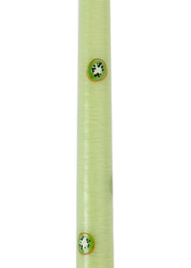 Green Kiwi Hand-Painted Taper Candles, Set of Two