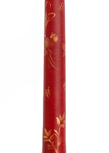 OTM Exclusive: Red and Gold Carnation Taper Candles, Set of Two