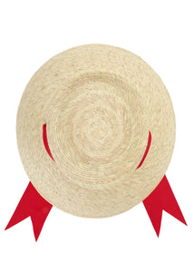 Wildflower Sun Hat With Wide Red Grosgrain Ribbon