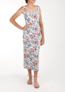 Long Slip Dress in Antique Floral