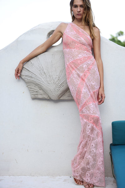 Ramos One-Shoulder Lace Dress | Over The Moon