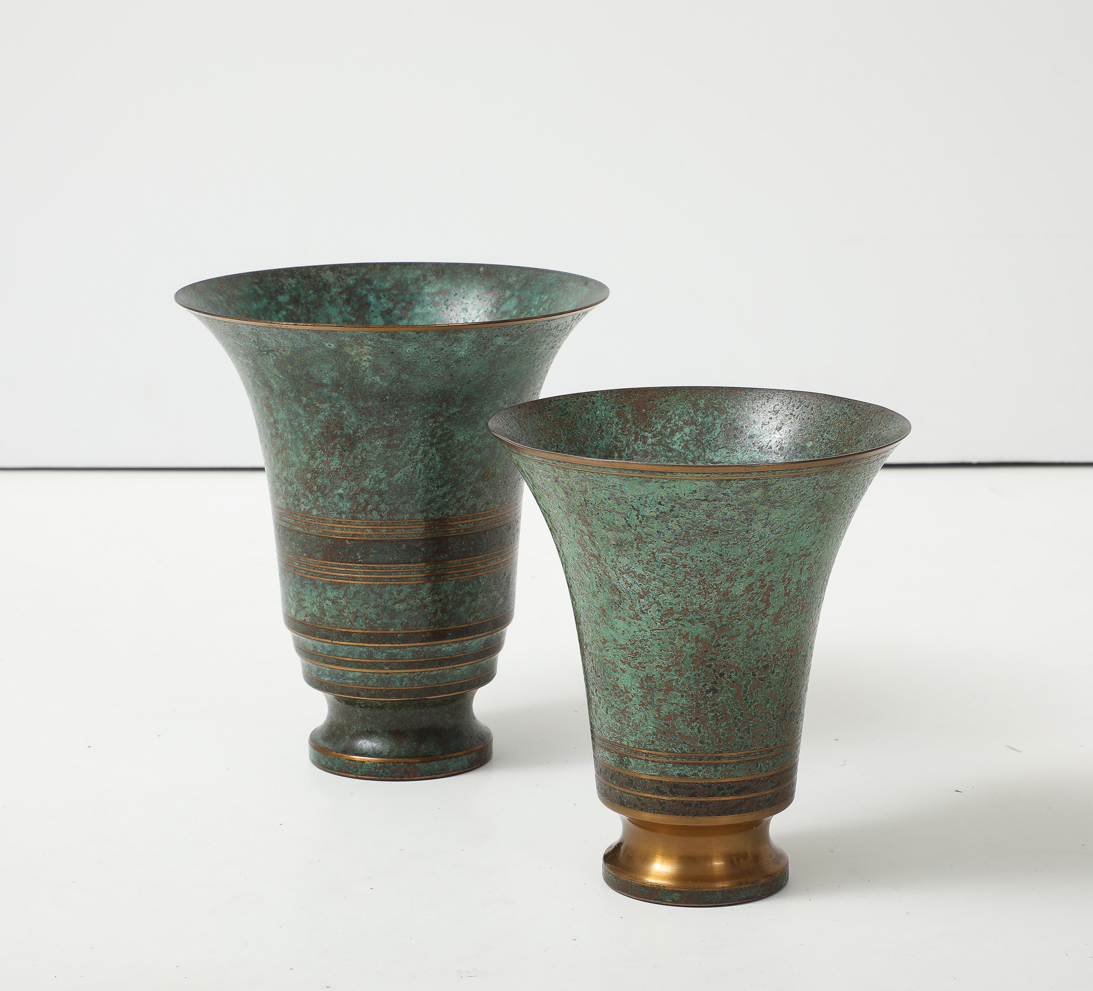 Carl Sorensen Art-Deco Bronze Vases