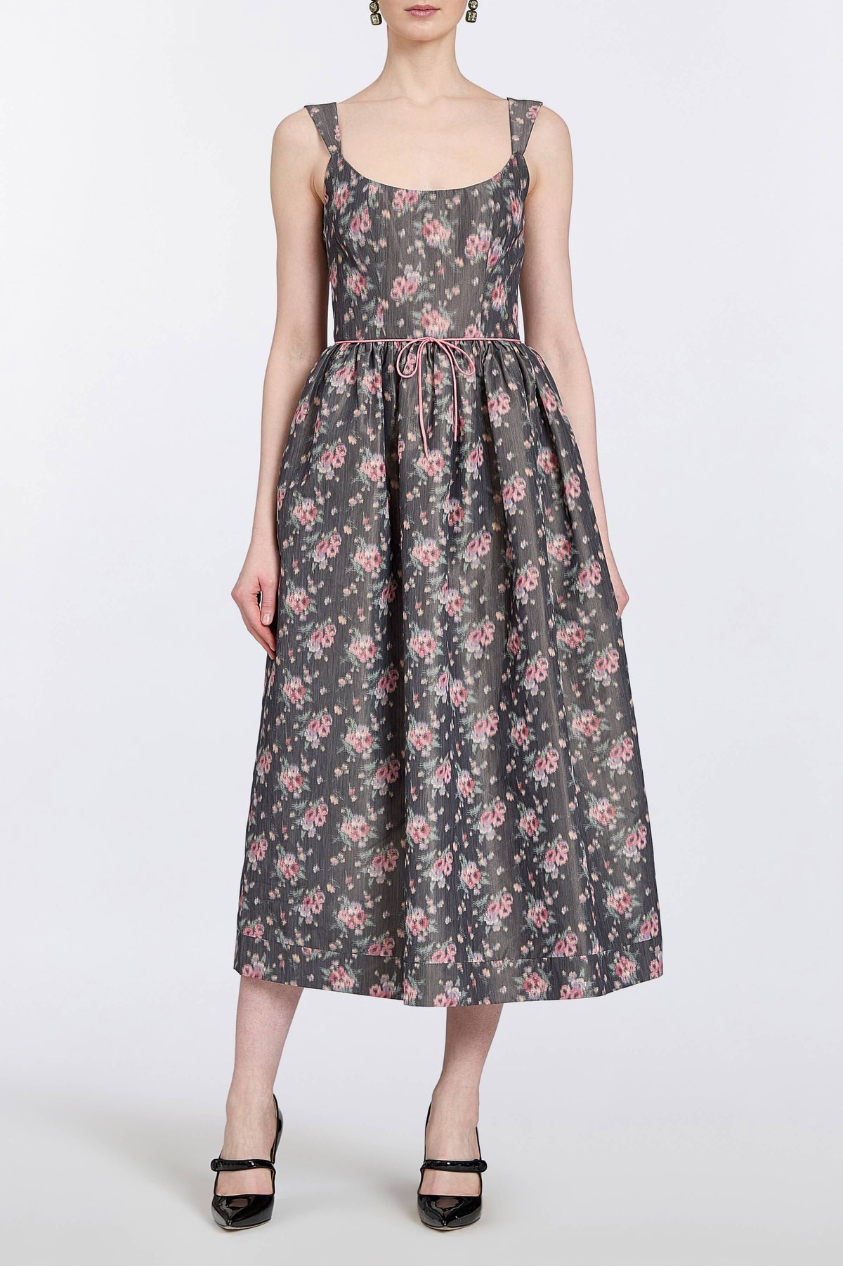 Apple Taffeta Corset Midi Dress