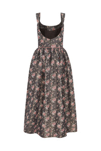 Apple Taffeta Corset Midi Dress