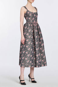 Apple Taffeta Corset Midi Dress
