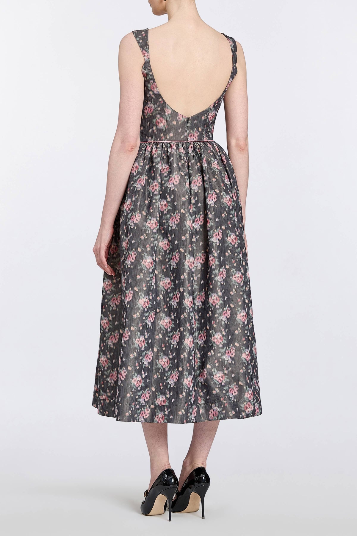 Apple Taffeta Corset Midi Dress