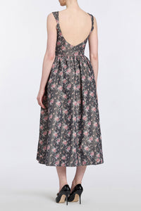 Apple Taffeta Corset Midi Dress