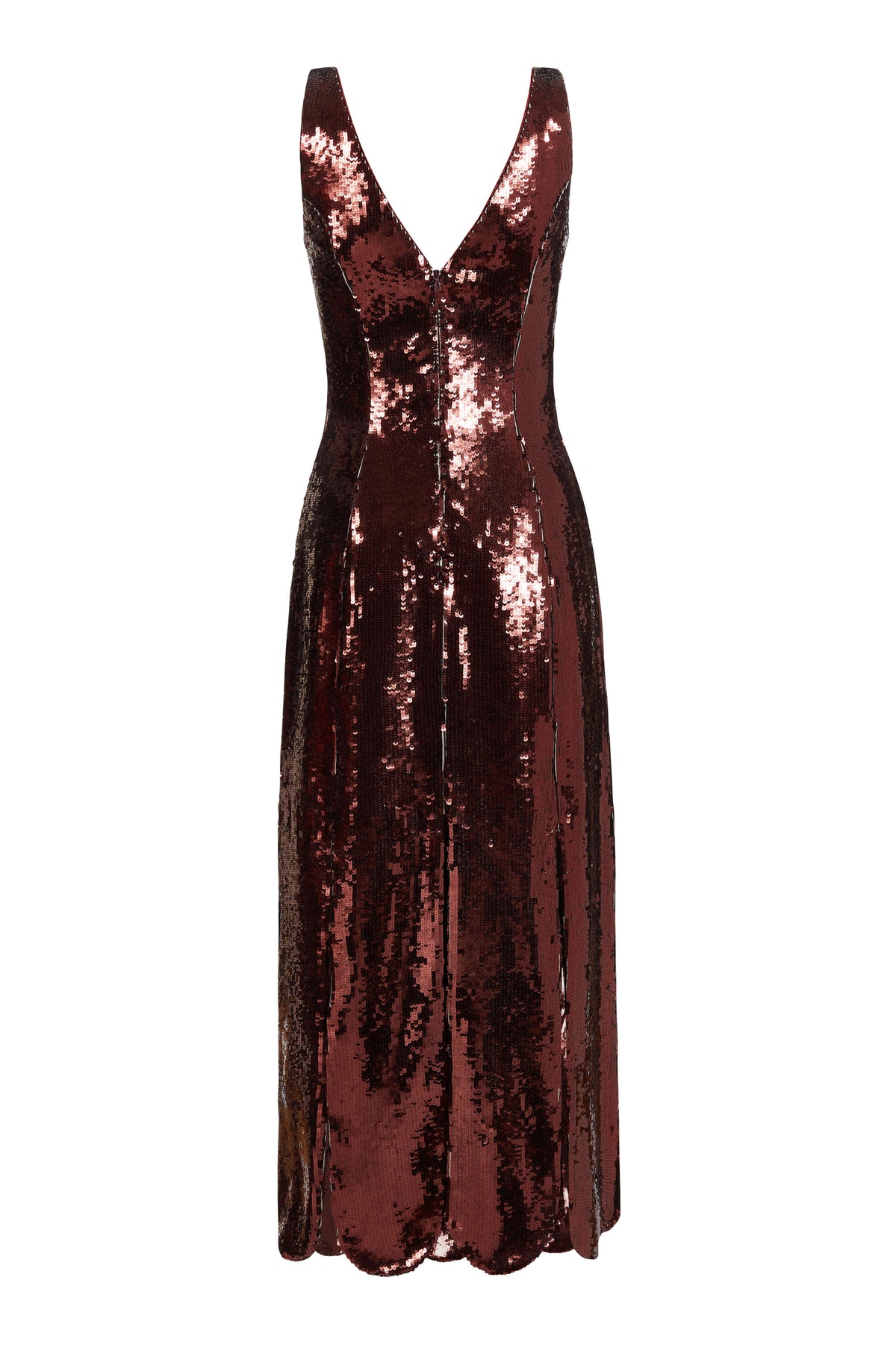 Brandy Maroon Paillette Midi Dress