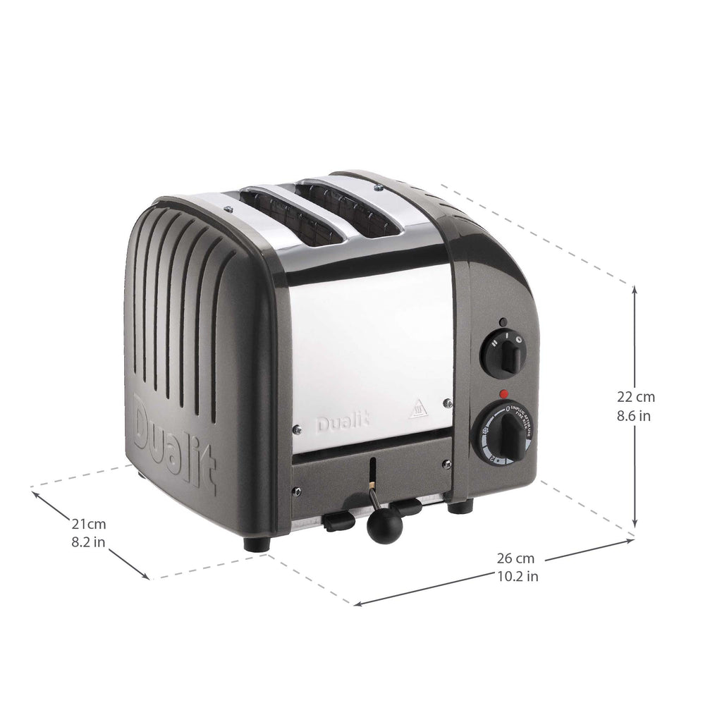 2 Slot Classic Toaster in Metallic Charcoal