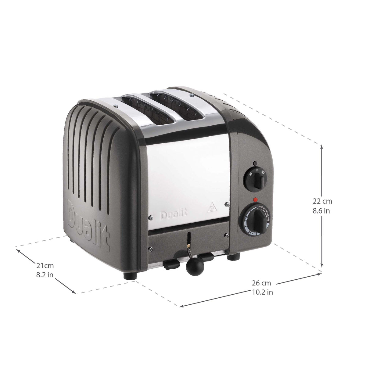 2 Slot Classic Toaster in Metallic Charcoal