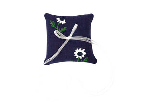 Manzanilla Ring Pillow in Navy