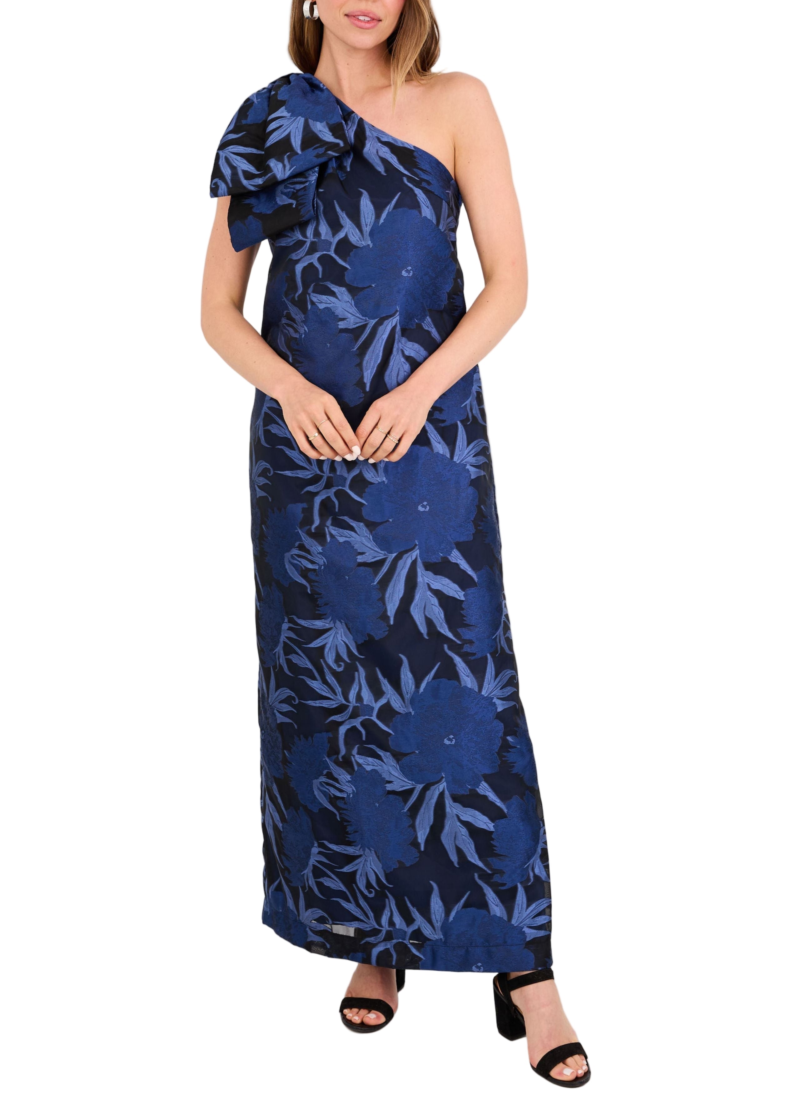 Cassie Gown in Royal Blue Pansy Vine Organza