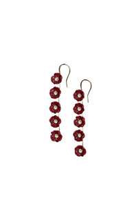 V. Chapman x Kristopher Brock Poppy Dangle Earring in Dark Red