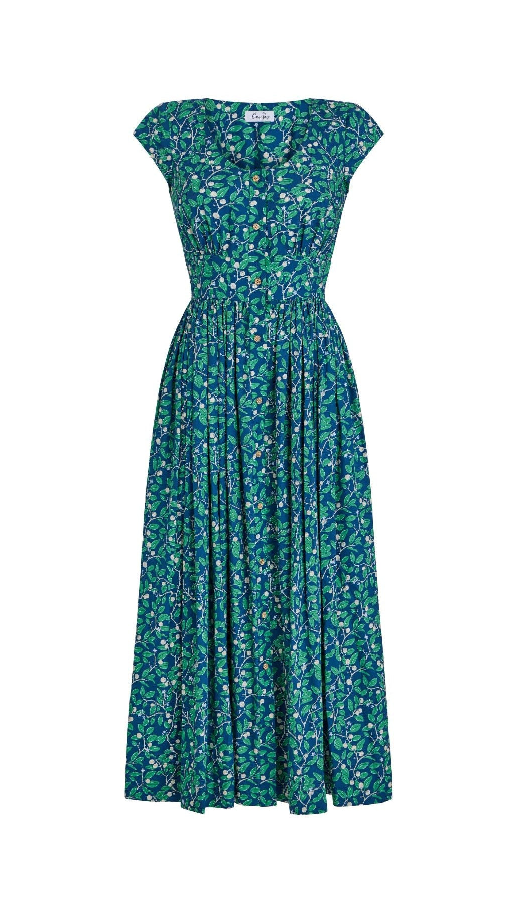 Mary Dress in Dark Blue Limes