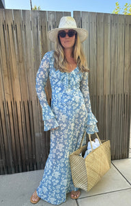 OTM Exclusive: Shellona Dress in Blue Floral