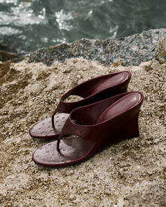 Mac 70 Mule in Ruby Ostrich Leather
