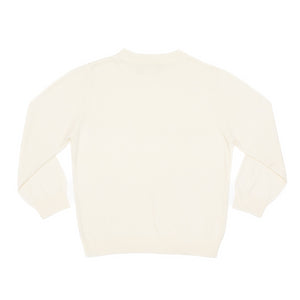 Henry Duvall boys ivory crewneck sweater, classic fall knitwear for school, holidays, and layering, cozy anti-pilling knit