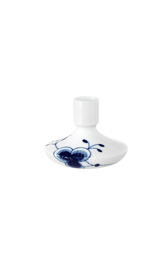 Blue Fluted Mega Candlestick 3"