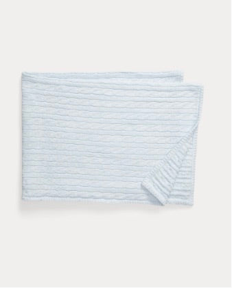 Cable-Knit Cotton Baby Blanket
