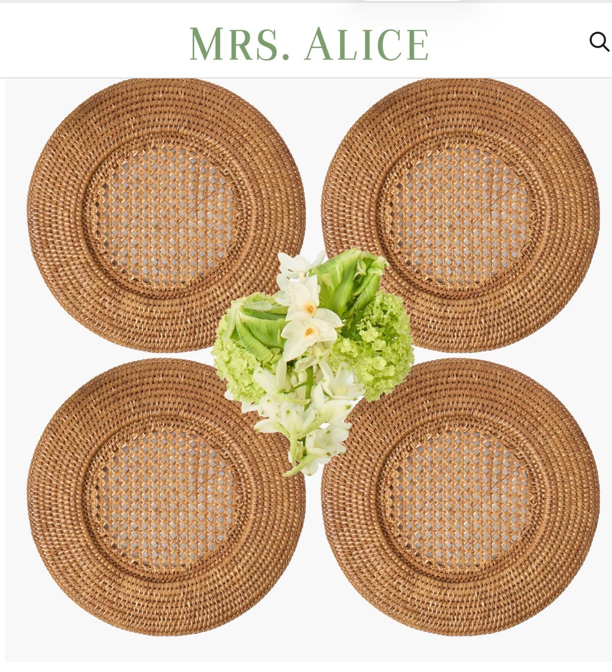 Brown Rattan Charger Plates (Set of 4)