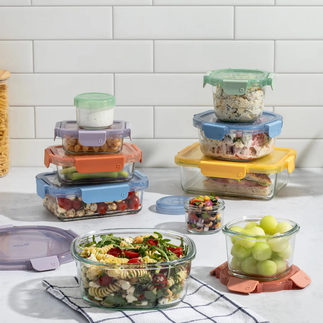 20pc Glass Mixed Meal Prep Set