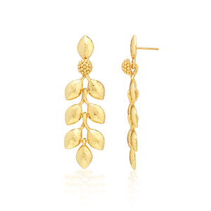 Golden Laurel Dangle Earrings