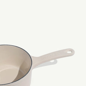 Enameled Cast Iron Saucepan in White