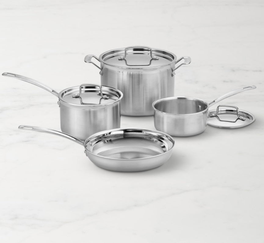 Cuisinart MultiClad Pro Tri-Ply Stainless-Steel 7-Piece Cookware Set