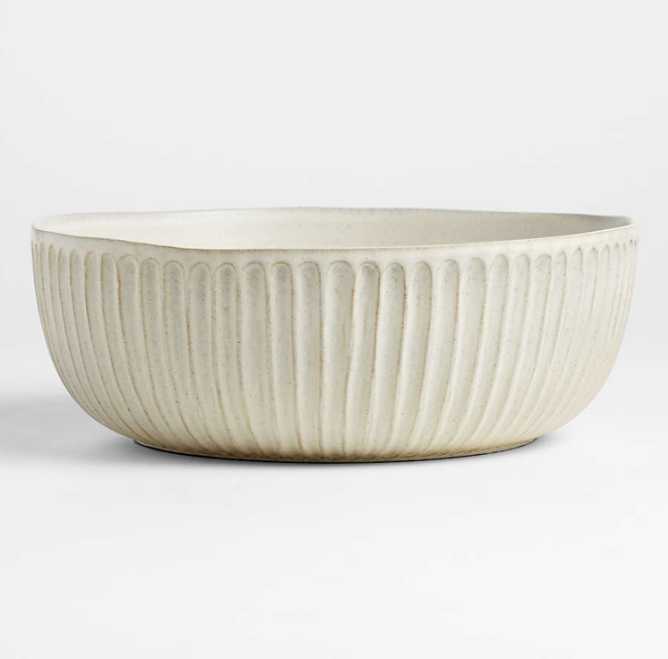Carmel Ceramic Extra Large Serving Bowl with Ridge by Gaby Dalkin
