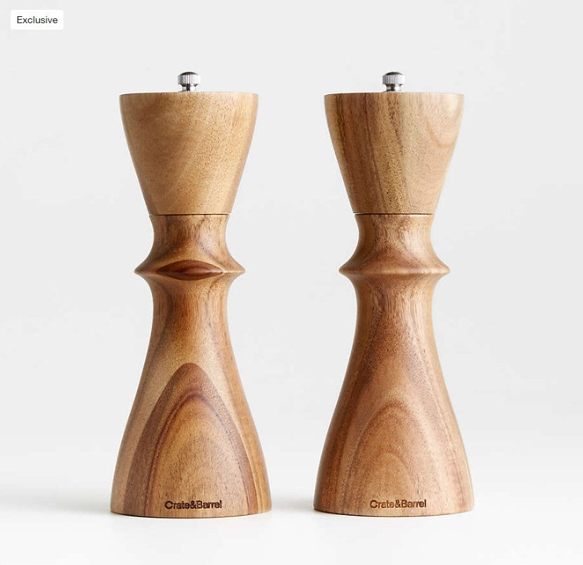 Aster Acacia Wooden Salt & Pepper Mill Grinder Set