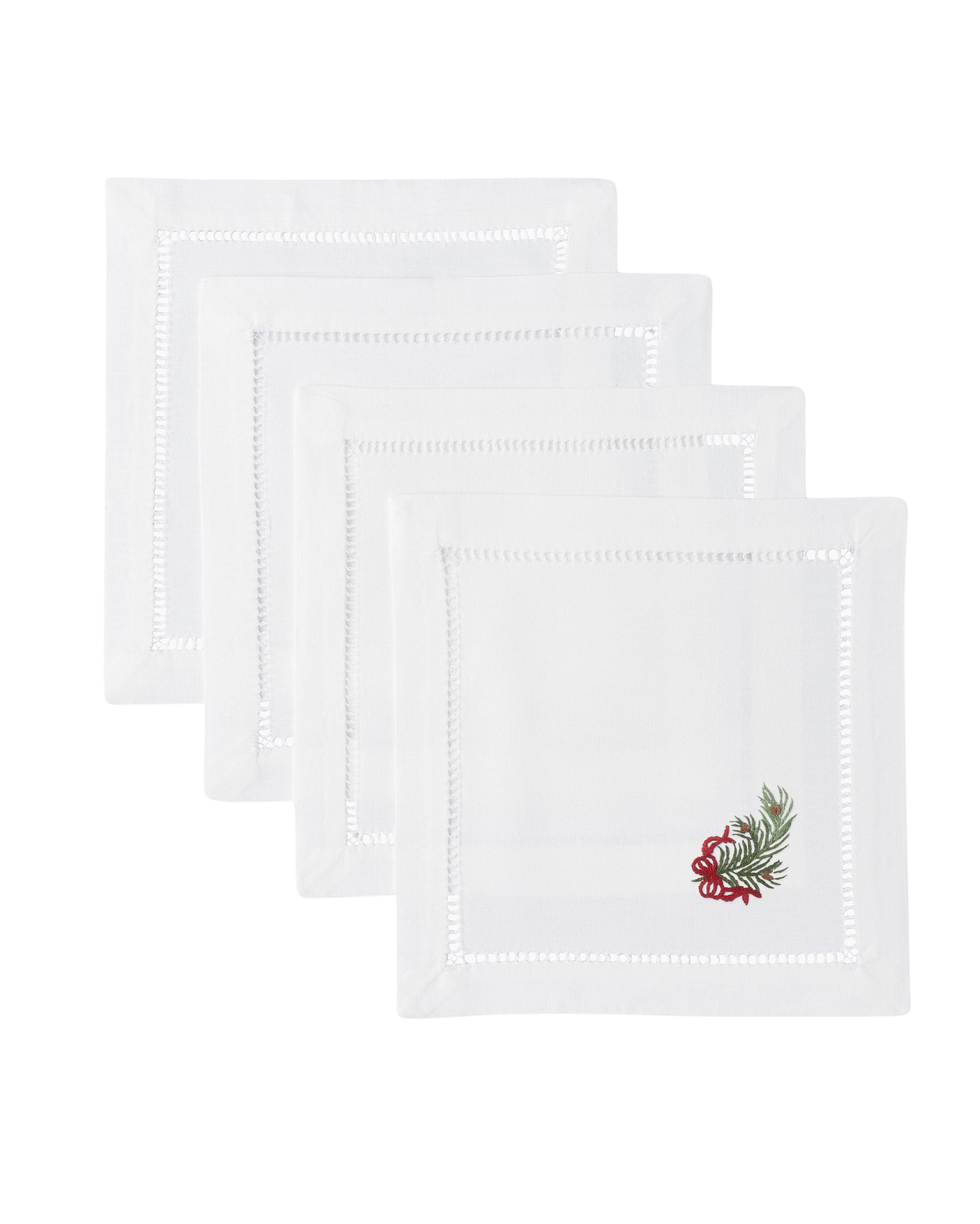 Pine Bough Ribbon Cocktail Napkin Set