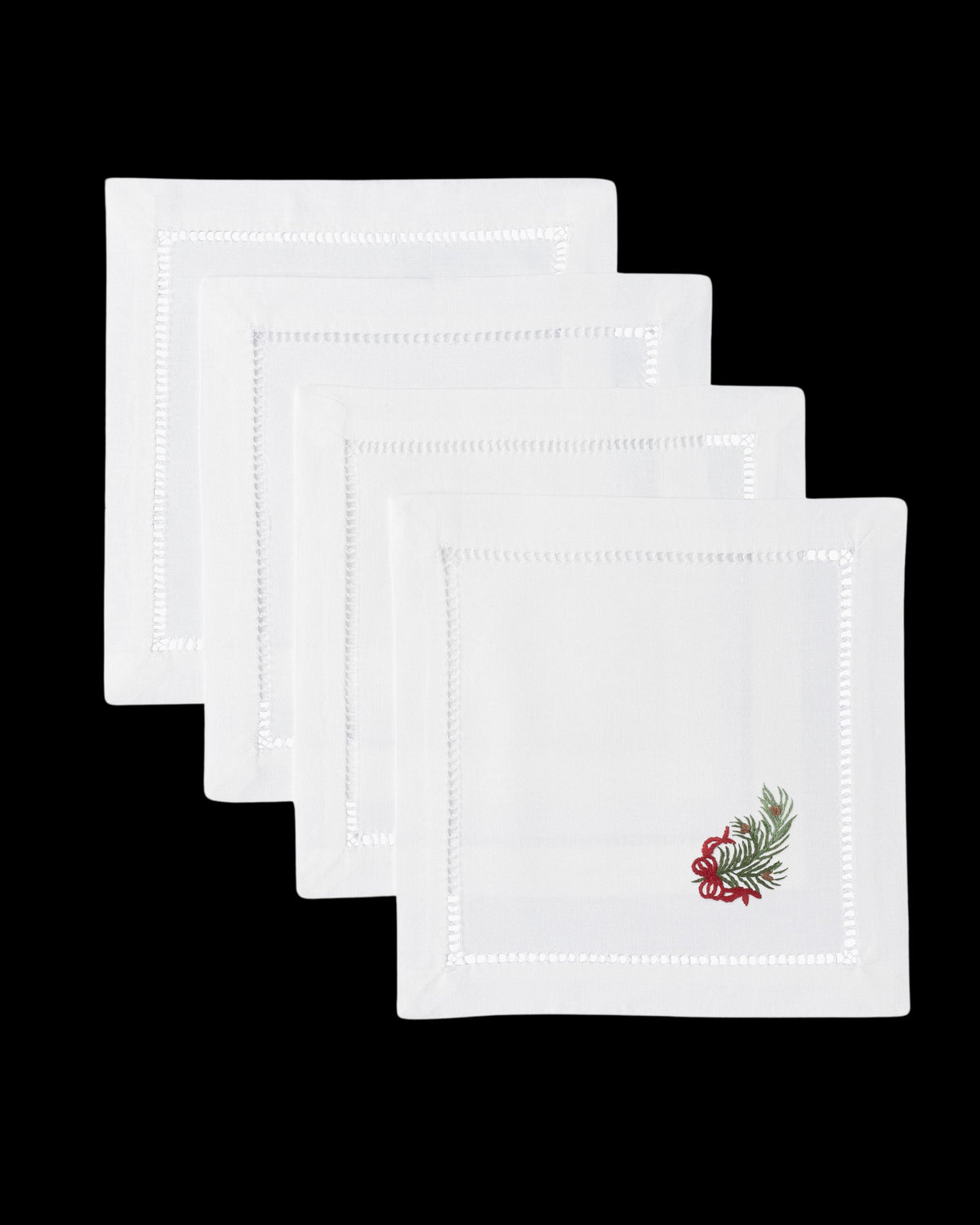 Pine Bough Ribbon Cocktail Napkin Set