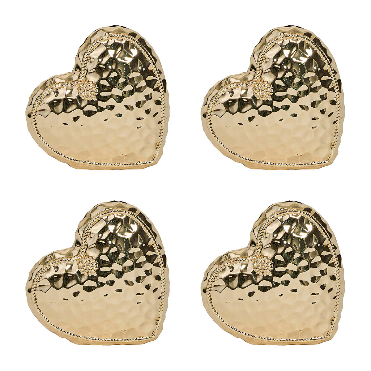 Berry & Thread Heart Place Card Holder, Set of 4 in Gold