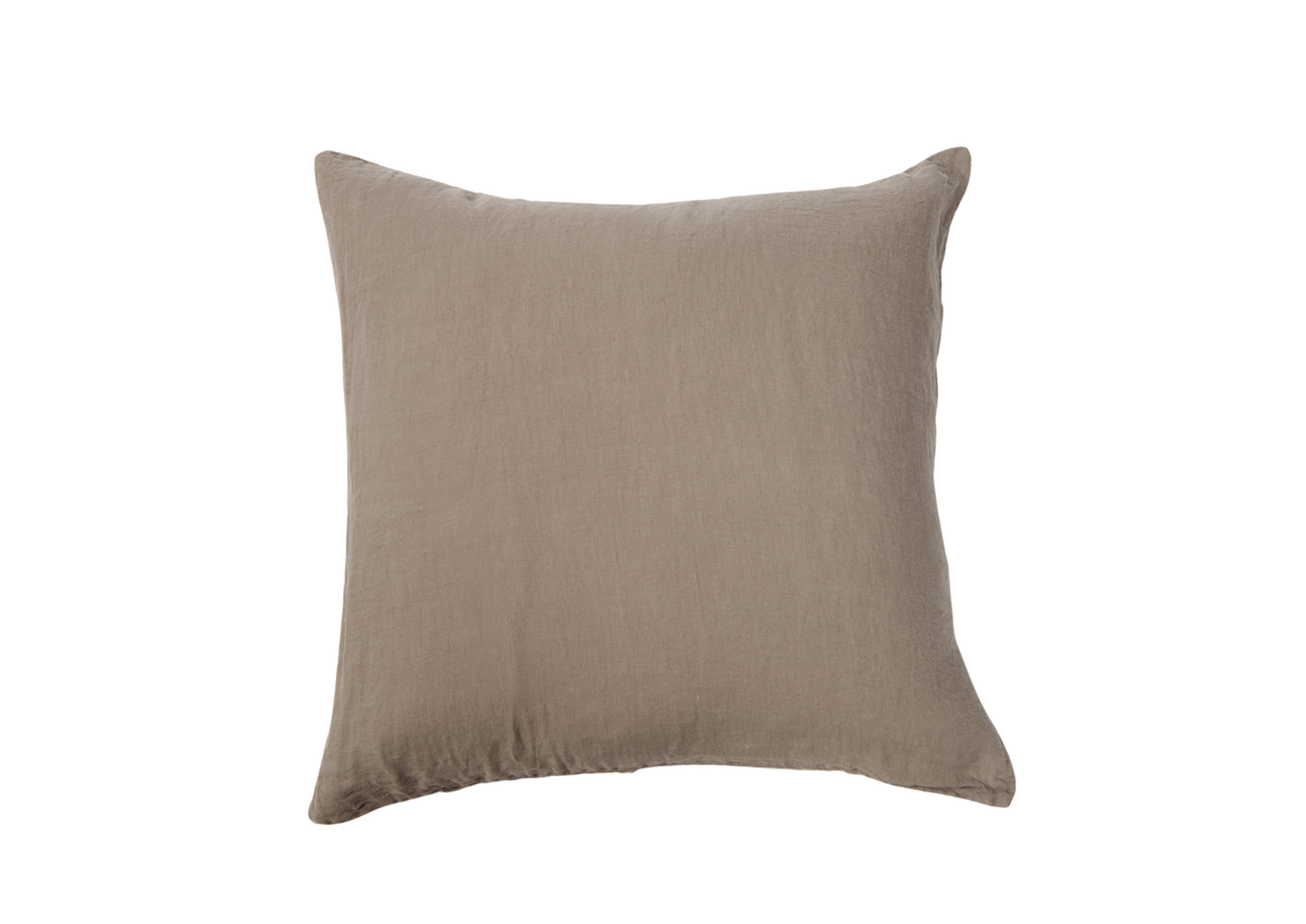 Washed Linen Cushion Cover in Smoke