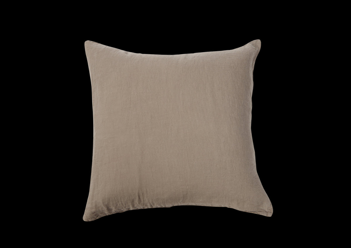 Washed Linen Cushion Cover in Smoke