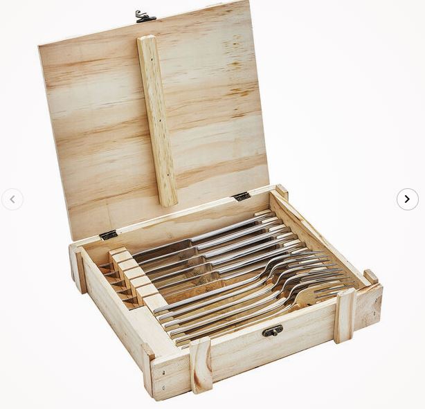 12-pc, Stainless Steel Steak Knife + Fork Set