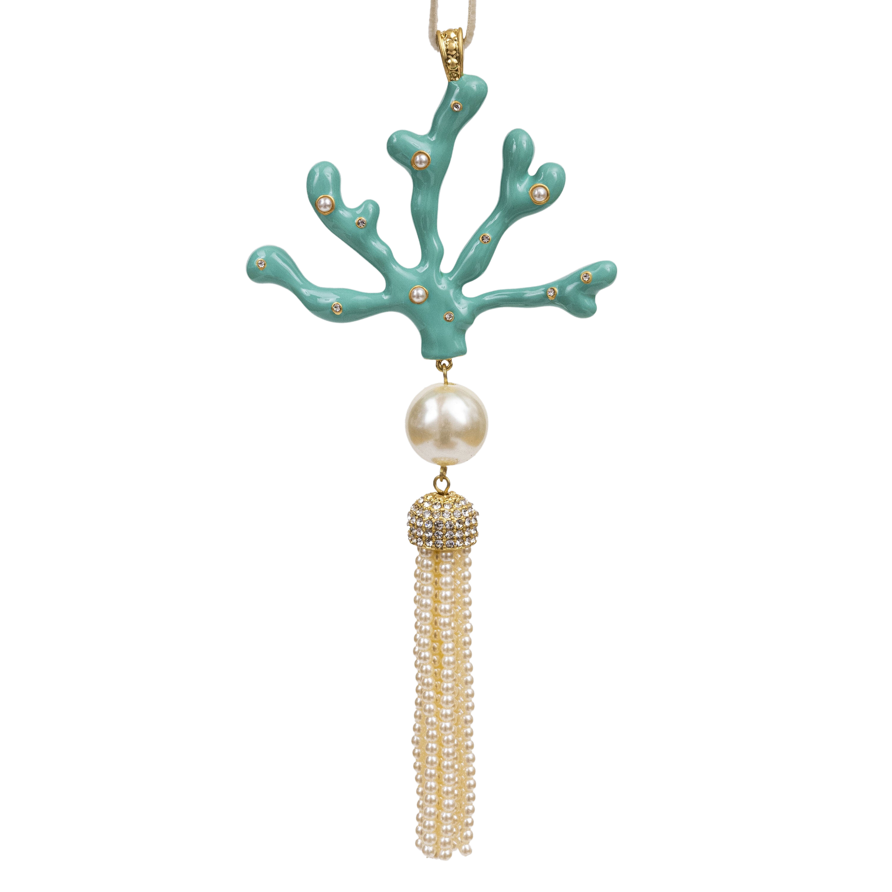 Coral Tassel Hanging Ornament in Turquoise