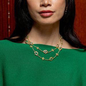 Mystic Eye Double-Sided Necklace in Blue Labradorite & Green Onyx