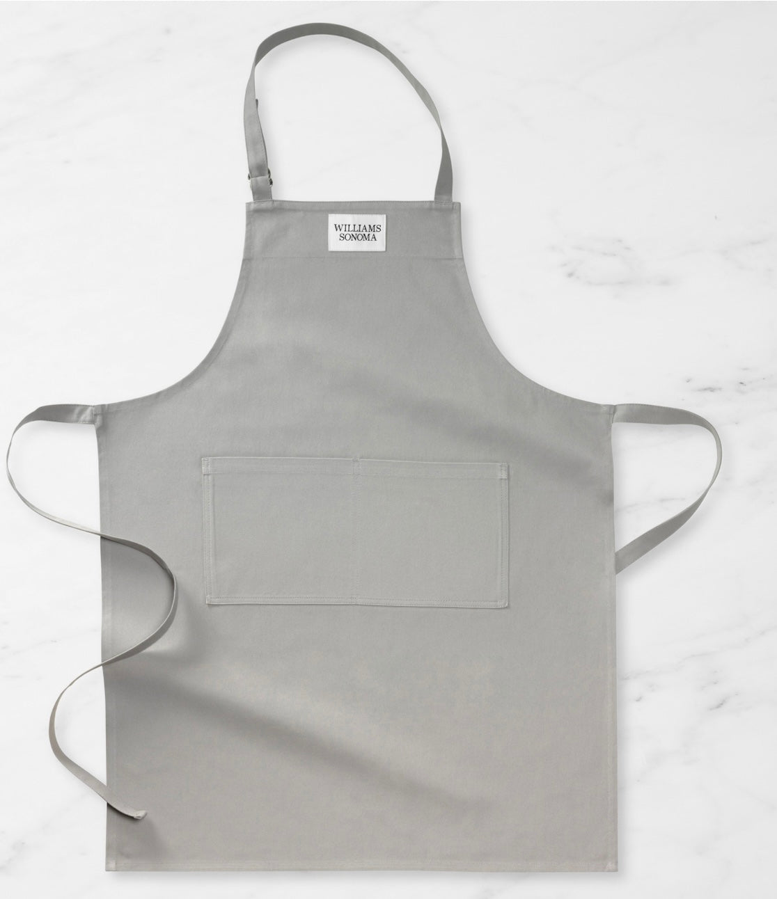 Classic Solid Apron With Logo in Drizzle Grey