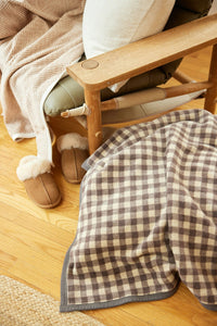 Gingham Mocha Midi Blanket