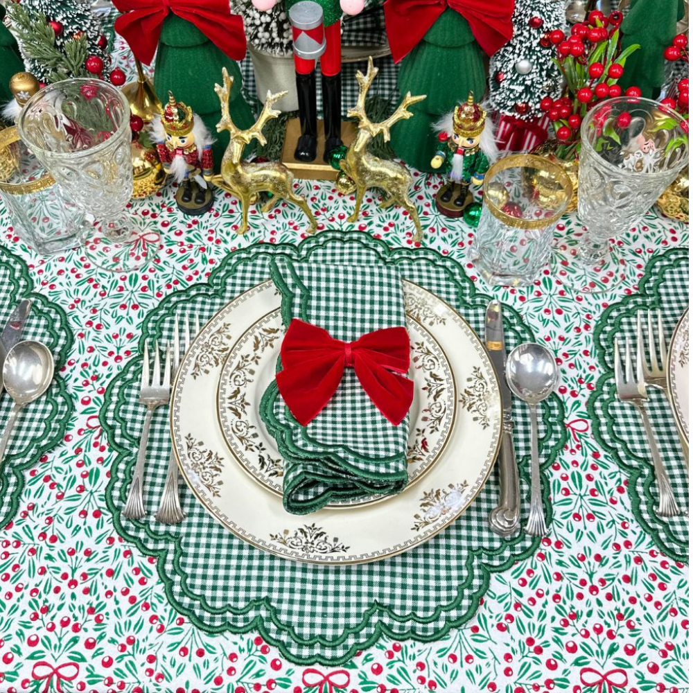 Bettina Placemat in Dark Green Gingham, Set of 4