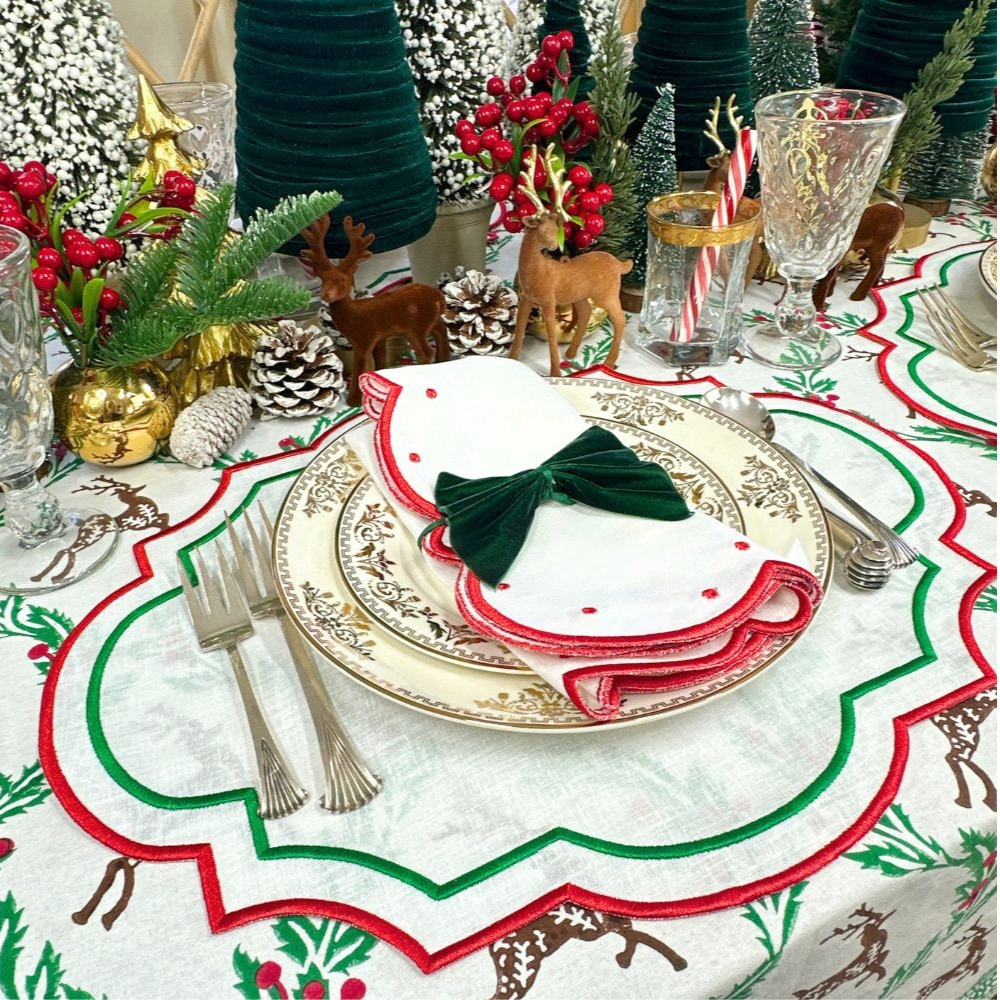 Enchanted Christmas Reindeer Tablecloth